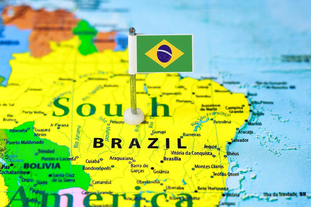 Brésil carte drapeau Rio Amazonie